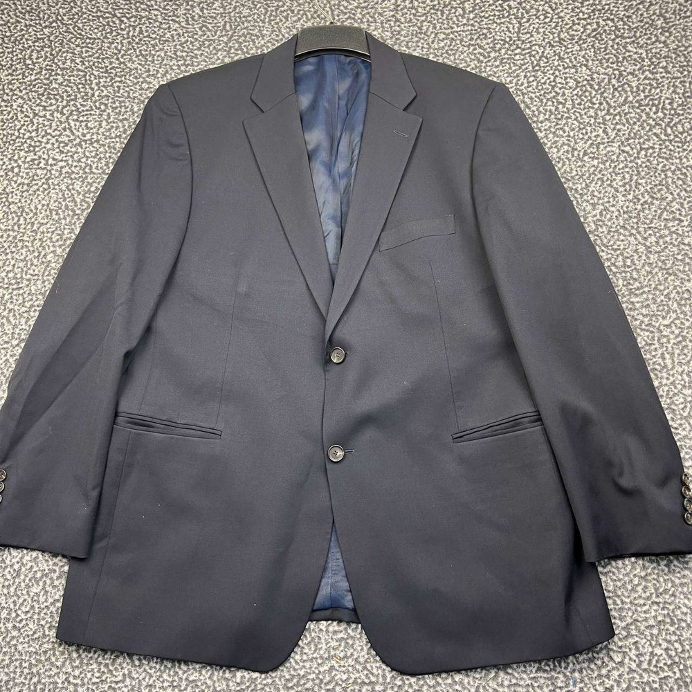 Hugo Boss Pasolini Super 110 Suit Jacket Blazer Men 48R Navy Blue Long Sleeve